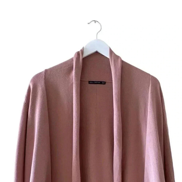 ZARA Knit Shawl Collar Rose Pink Long Sleeves Cardigan Sweater SZ M # 1677 - Picture 3 of 12